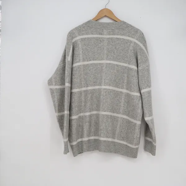 A New Day Womens Grey Windowpane Plaid Button Front Cardigan Sweater Size M - Image 4