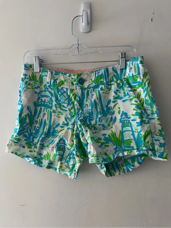 Lilly Pulitzer Callahan Shorts Lighthouse Seaweed Print Size 0‎ - Image 2