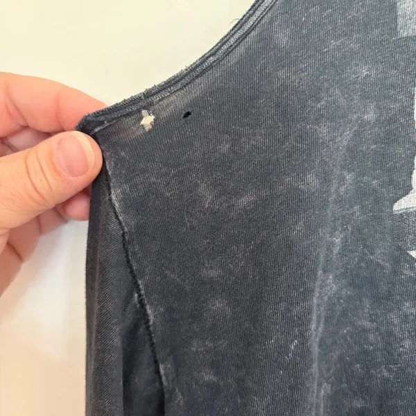 We The Free Free People‎ Heart Beat Graphic Tank Top Acid Wash Black XS - Image 7