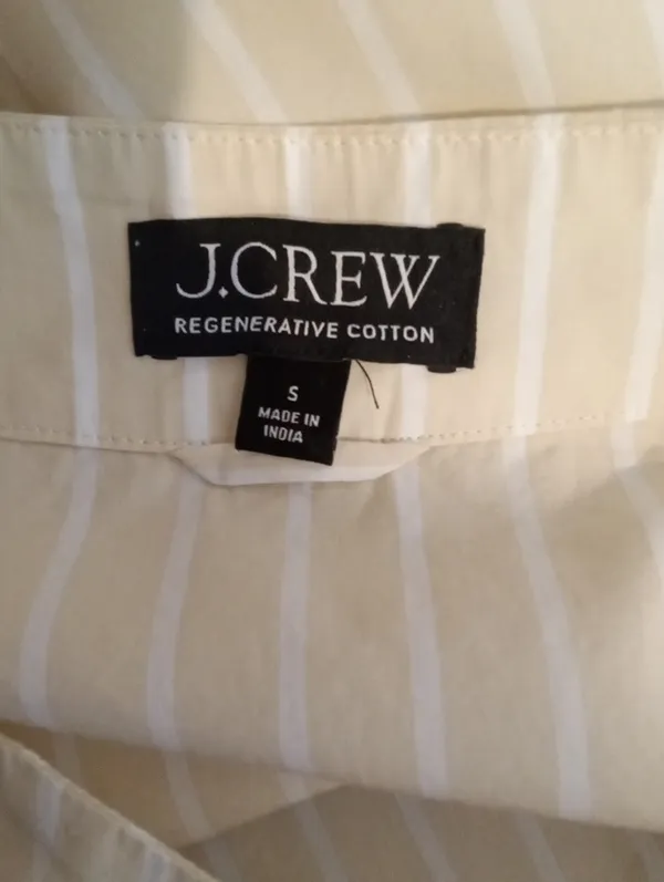 J Crew Ciel Top Striped Cotton Top Butter Yellow Striped Boat Neck Preppy Womens - Image 4