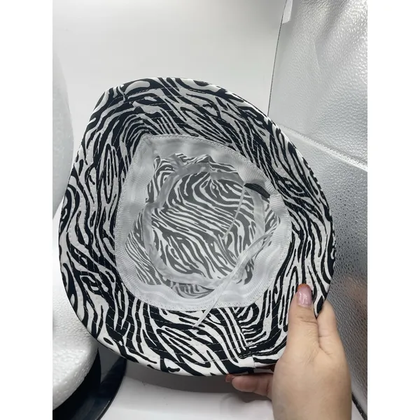 NWT Design Zebra‎ Print Bucket Hat Black White Sz S/M Safari H0171 - Image 4
