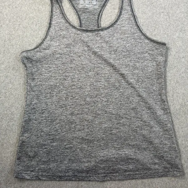New Balance Women's Medium Gray Heather Racerback Tank Top Activewear Workout - Image 4