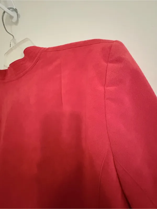 70’s retro Red Ultrasuede jacket with a boho vibe, size M - Image 9