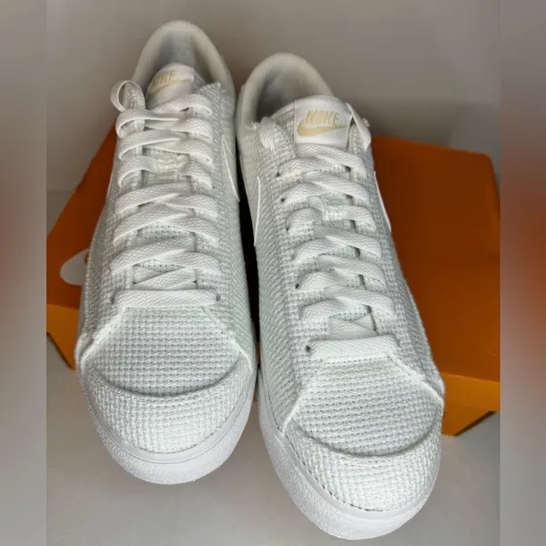 Nike unisex Blazer Low leather-trimmed crocheted platform sneakers casual comfy - Image 4