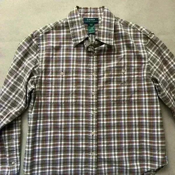 Lauren By Ralph Lauren Plaid Spring Buttondown Women’s Large - Image 2