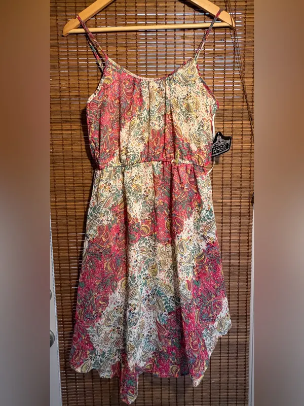 Vintage ANGIE Paisley Asymmetrical Dress NWT Small - Image 2