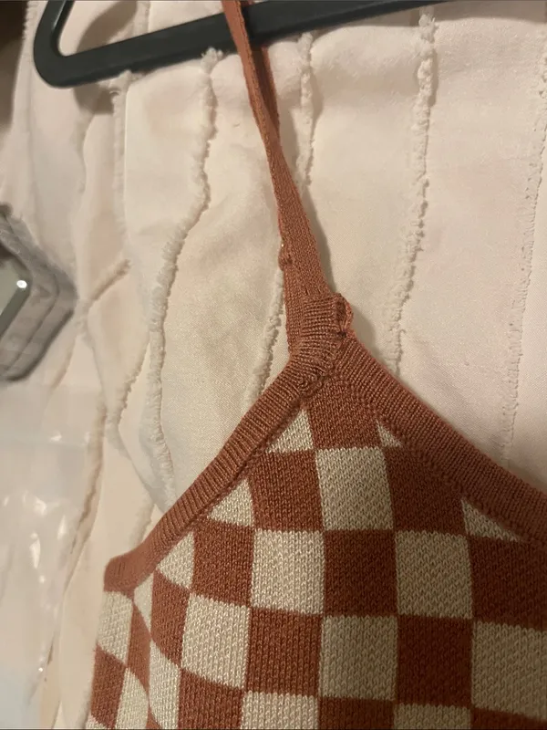 12th tribe brown checkered dress size small #89 - Image 6