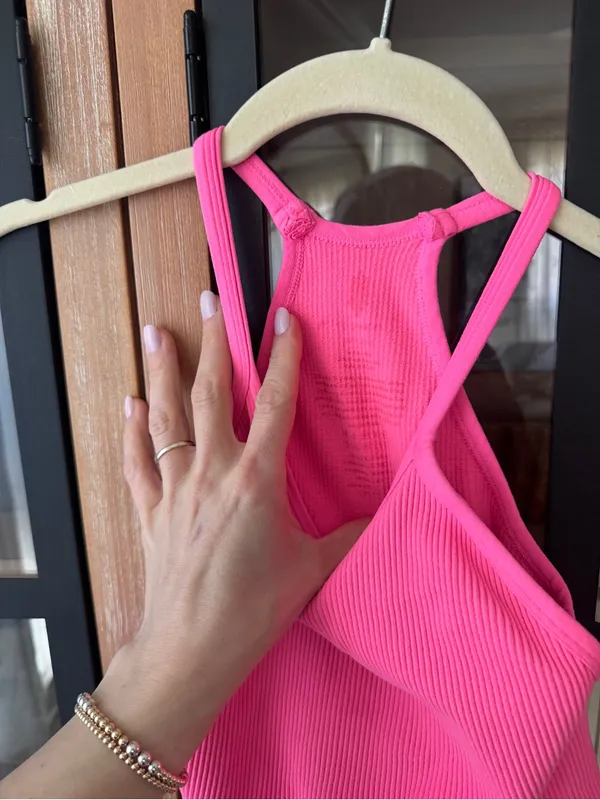 FP Movement Happiness Runs Hot Pink Crop Racerback Ribbed Tank neon XS/S top - Image 6