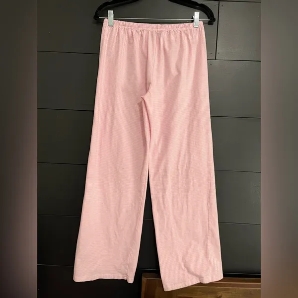 EDIKTED Pink & White Pinstripe Lounge Style Pants Drawstring Sz S EUC no pockets - Image 4