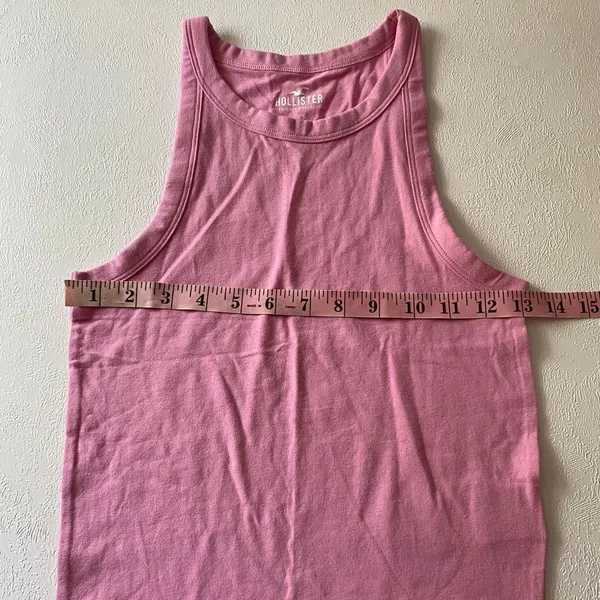 Hollister Must-Have Pink High Neck Tank Top Women’s S Y2K Fitted Basic - Image 5