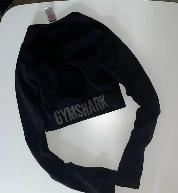 Gymshark Adapt Seamless Black Cropped Long Sleeve Size xs - Image 4