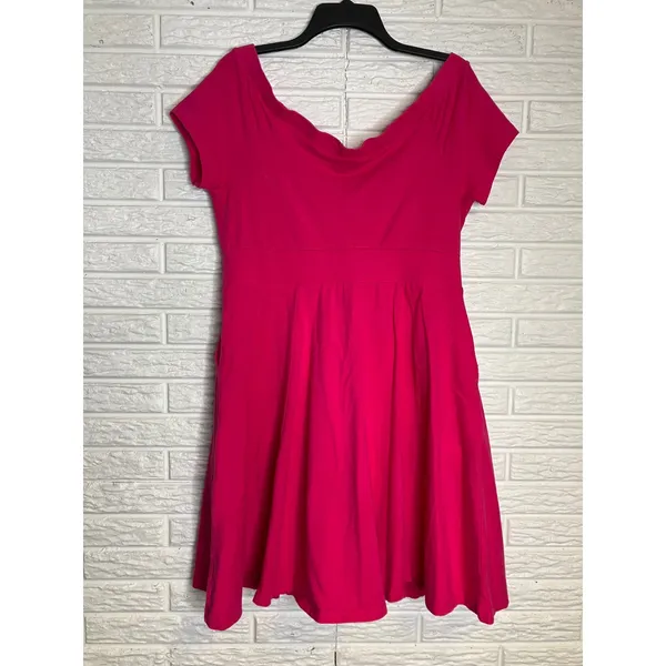 Torrid foxy off the shoulder skater dress‎ pockets hot pink women's size 0/large - Image 6