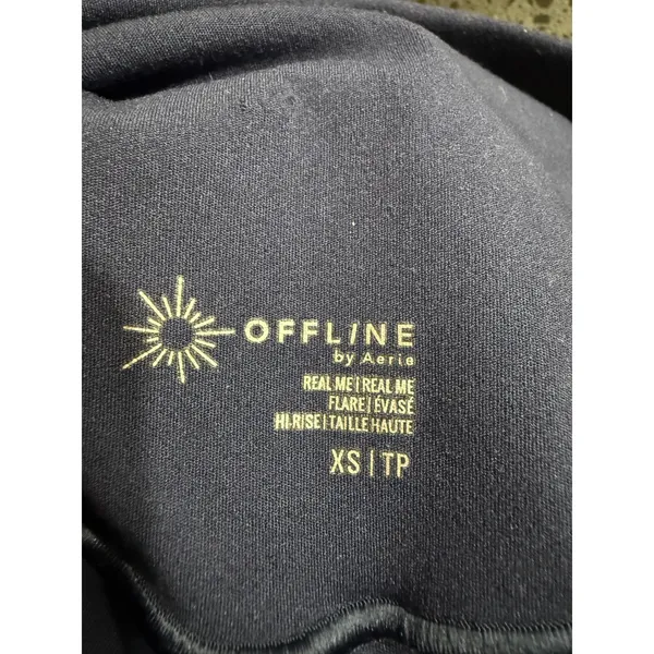 OFFLINE by Aerie Real Me Crossover Flare Leggings Navy Blue‎ High Rise XS - Image 5