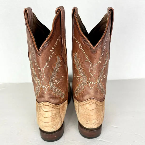 Resistol Ranch Lucchese Women's Genuine Ostrich Leg Cowboy Boots Size 7 Exotic - Image 5