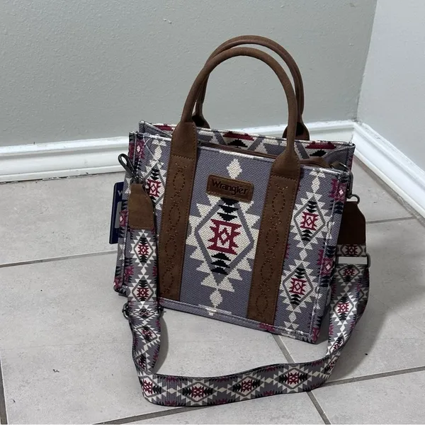 Wrangler‎ Women Aztec Southwestern Crossbody Tote Lavender Bag Purse - Image 2