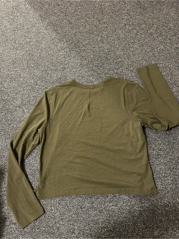 lululemon athletica Olive Crewneck Long-Sleeve Crop Top - Image 2