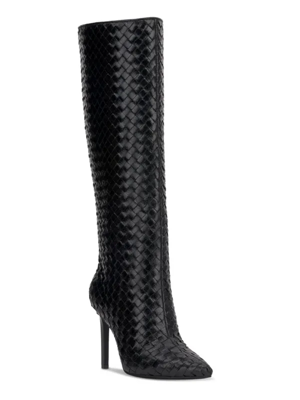 I.N.C. Women’s Savonia Heeled Boots in Black Woven, Size 8, NEW in Box - Image 10