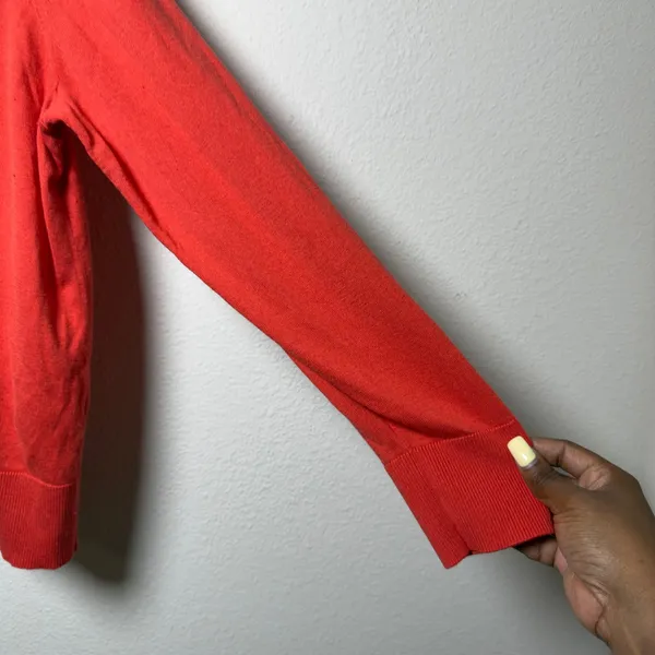 Banana Republic Women Silk Cashmere Sweater XL Red Crewneck Luxury Lightweight - Image 2