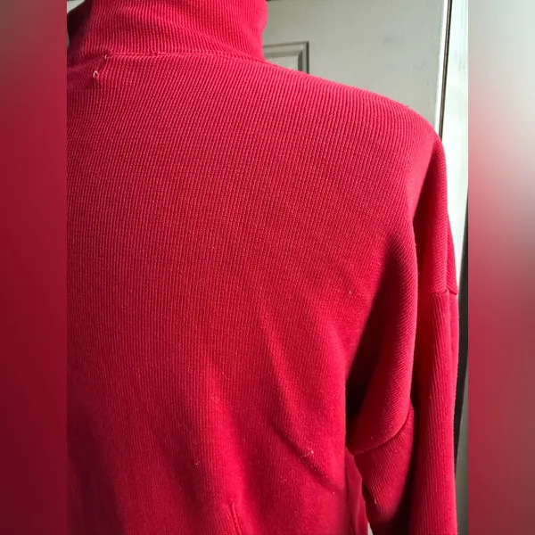 Vintage 90s Express Tricot red crop ribbed turtleneck, size small - Image 7