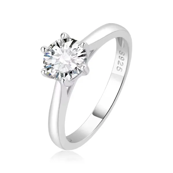 Boutique 1ct Solitaire Platinum Simulated Diamond Engagement Wedding Ring,‎ Size 6 NEW - Image 14