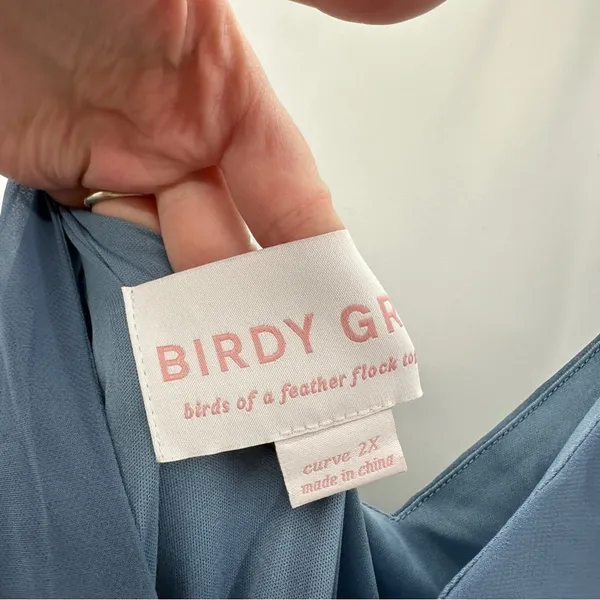 Birdy Grey Cindy Chiffon Wrap‎ Maxi Bridesmaid Dress in Twilight Sz 2X NEW - Image 8