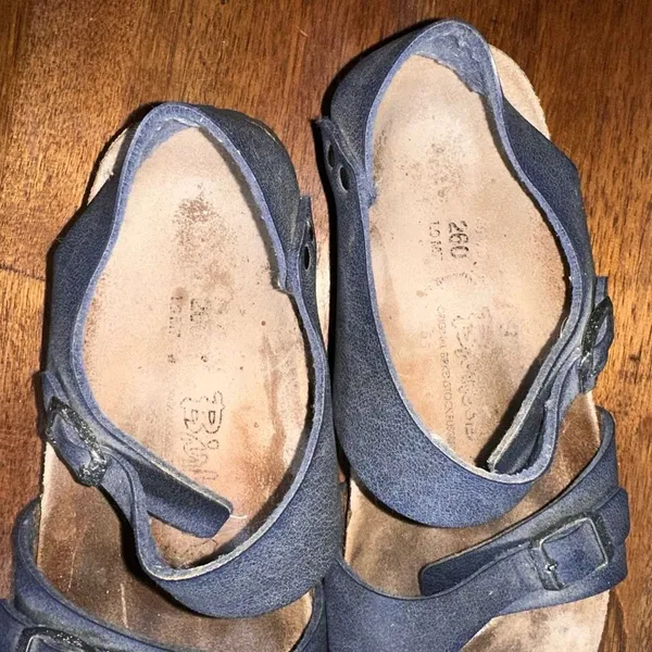 Birkenstock‎ Birkis Fussbett Blue Double Strap Slingback Anatomical Sandals - Image 6