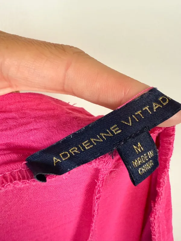 Adrienne Vittadini Hot Pink Gauzy Wide Leg Trousers Size Medium - Image 10