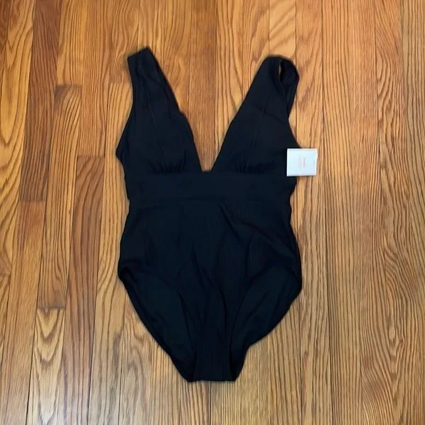 Andie Swim The Mykonos‎ Rib One Piece LT Swimsuit Black size M Tall NWT - Image 3