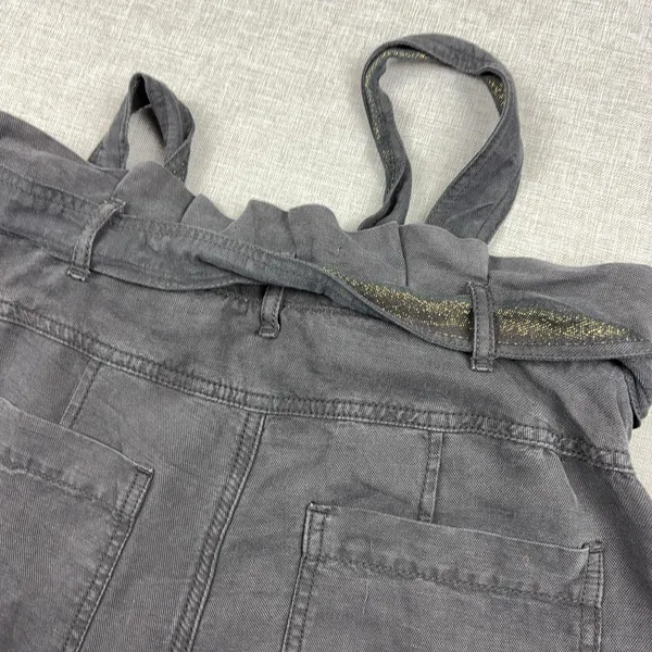 Anthropologie Wanderer Womens 4 Charcoal Gray Linen Paperbag Jogger Pants - Image 13