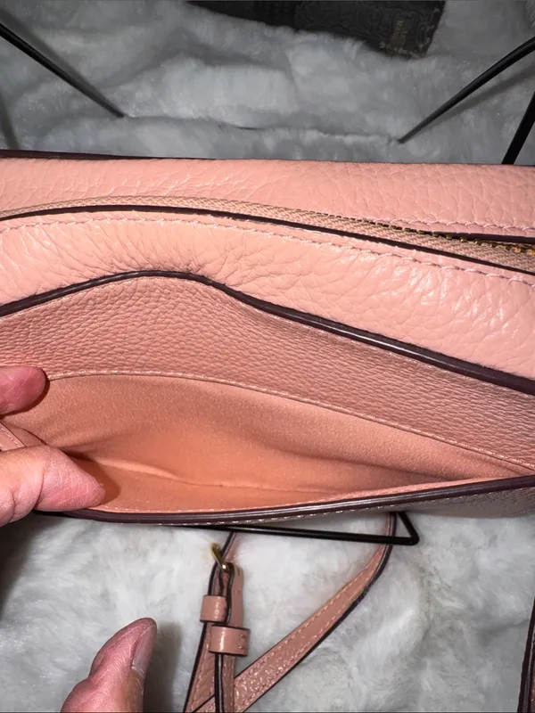 Coach Pebbled Leather Crossbody in Blush Pink - Image 5