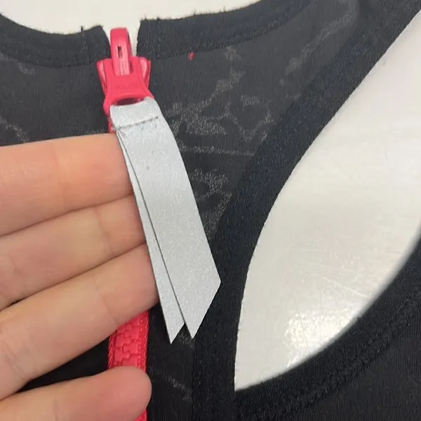 Free People Movement Black/Gray/Coral Abstract Pullover Zip-Up Sports Bra- Small - Image 11