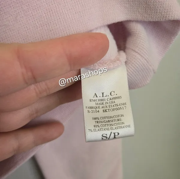 ALC Frank Avery Cotton Crewneck Sweatshirt Pink - Image 7