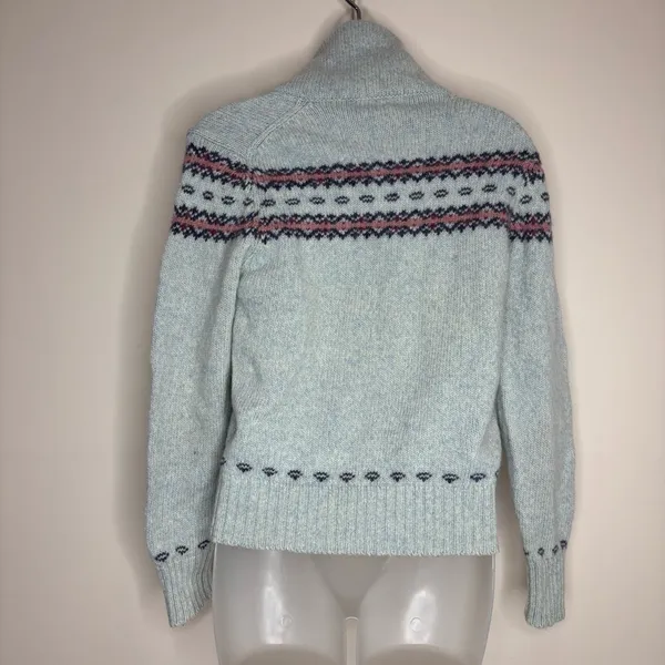 Woolrich Wool Blend Vintage Pale Blue Sweater Pullover size medium - Image 6