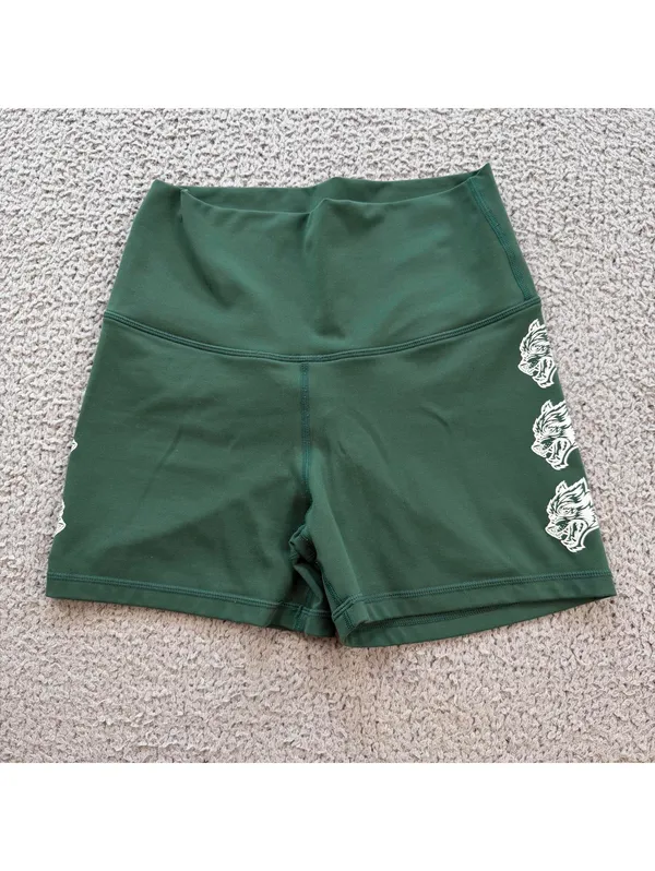 Darc Sport Wolves Womens Shorts 351 of 500 Back Scrunch Green Bodybuilding S Gym - Image 2