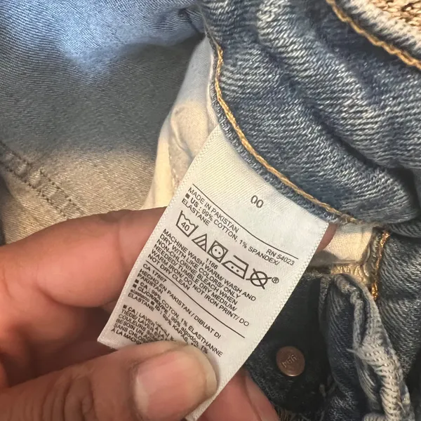Old Navy Womens Jeans Acid‎ Wash Distressed Extra High Rise Straight Leg Size 00 - Image 5