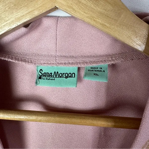 Vintage Sara‎ Morgan Light Pink Beaded Blazer Jacket XL - Image 5