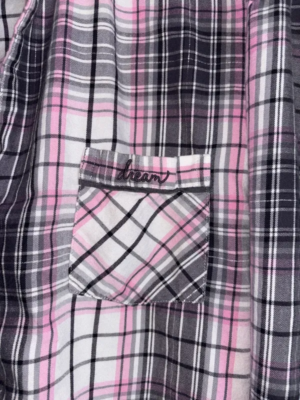Victorias Secret Pink and Black‎ Sparkle Plaid Pajama Set Womens Medium - Image 3