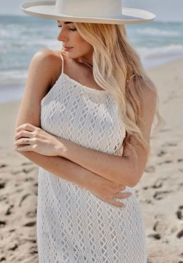 ZARA NWT BLOGGERS FAVORITE super BOHO ECRU BEIGE CROCHETED HALTER Maxi DRESS L - Image 5