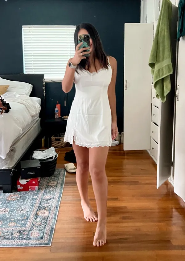 Lovers + Friends Mini Slip Dress White - Image 3