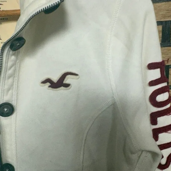 Hollister Cream Button Front Cardigan Size‎ Large - Image 6