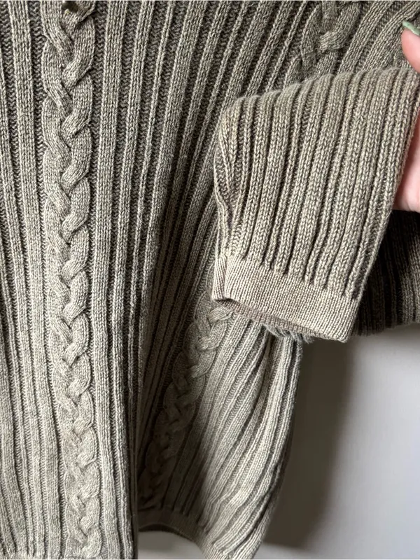 PBJ Blues Army Green 90s Cable Knit Sweater - Image 2