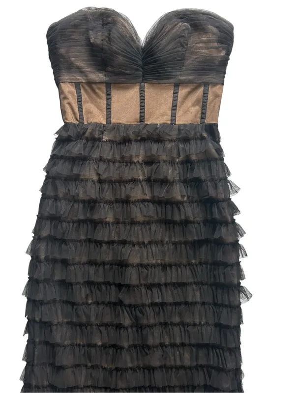 Dress the Population Grace Dress Mermaid Gown Black Nude Size S Black Tie Formal - Image 5