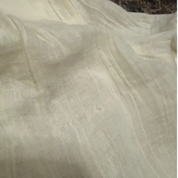 Aritzia Little Moon Sofia White Crinkle Gauze Button Blouse XS Relaxed Boho Top - Image 6
