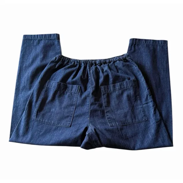 Sandrine Rose NWT Dark Indigo Denim Cargo Crop Pants Drawstring Small - Image 9