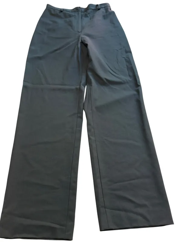 Lauren Ralph Lauren Womens 4 Olive Green Worsted Wool Wide Leg Trouser Pants EUC - Image 6