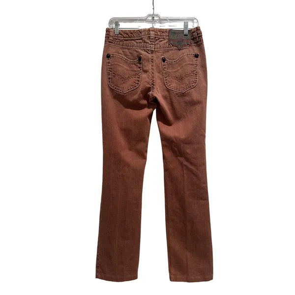 JRC Indian Rock Culture Brown Denim Jeans‎ Size 30 Y2K Western Low Rise Grunge - Image 2