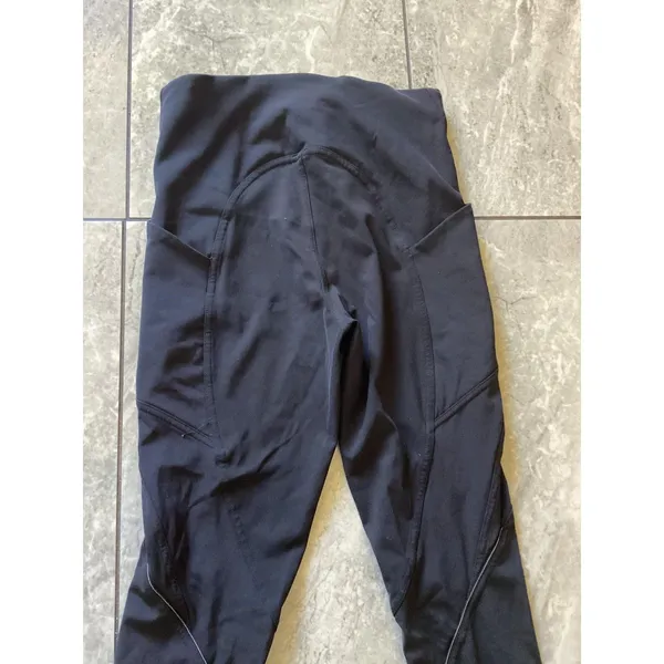 Lululemon Pants Womens 4 Black High Rise Side Pocket Reflective Running Leggings - Image 3