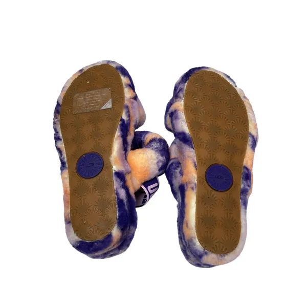 UGG Oh Yeah Marble Women's Purple Peach Tie Due Fleece Slingback Slippers Size 9 - Image 4