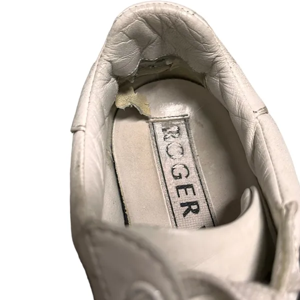 Roger Vivier Viv Buckle Skate Leather Sneakers White 36 - Image 4
