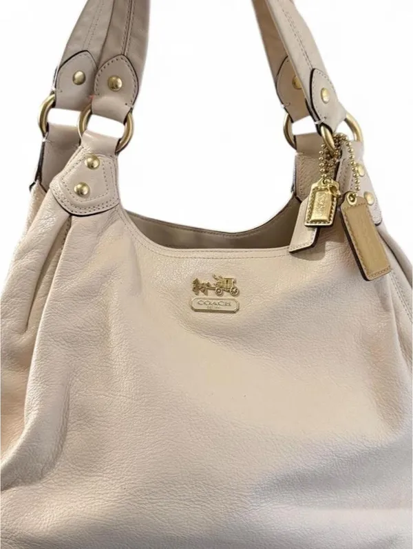 Coach Madison Maggie large Shoulder Tote Creamy Leather Hobo Bag w/2 Hang Tags - Image 10